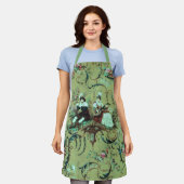 Vintager französischer Sage Green Toile Viktoriani Schürze (Getragen)