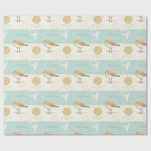 Vintager französischer Sand-Pfeifer Geschenkpapier (Flach)