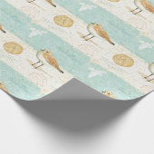 Vintager französischer Sand-Pfeifer Geschenkpapier (Ecke)