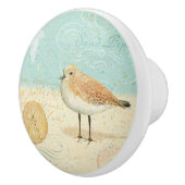 Vintager französischer Sand-Pfeifer Keramikknauf (Rechts)