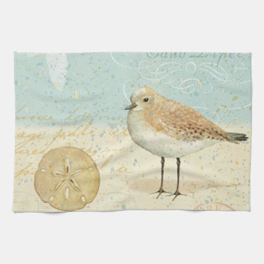 Vintager französischer Sand-Pfeifer Küchentuch (Horizontal)