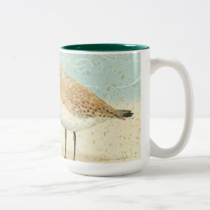 Vintager französischer Sand-Pfeifer Zweifarbige Tasse