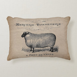 Vintager französischer Schafsalter Muslin Bauernho Dekokissen