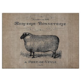 Vintager französischer Schafsalter Muslin Bauernho Schneidebrett (Vorderseite)