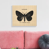 Vintager französischer Schmetterling auf Leinwand (Insitu (Wohnzimmer))