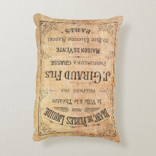 Vintager französischer Schönheitsaufkleber Dekokissen