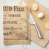 Vintager französischer Schönheitsaufkleber Handtuch (Viertel Falte)