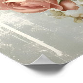 Vintager französischer Shabby Chic Clock Rose Bird Poster (Ecke)