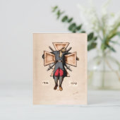 Vintager französischer Soldat gegen den Krieg Postkarte (Stehend Vorderseite)