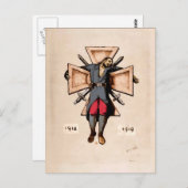Vintager französischer Soldat gegen den Krieg Postkarte (Vorne/Hinten)
