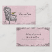 Vintager französischer Stuhl auf Rosa Visitenkarte (Vorne/Hinten)