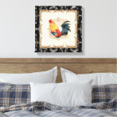 Vintager französischer Toile Black in White Rooste Leinwanddruck (Insitu (Schlafzimmer))