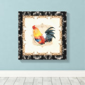 Vintager französischer Toile Black in White Rooste Leinwanddruck (Insitu (Holzboden))