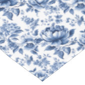 Vintager französischer Toile de Jouy Navy Blue Tischdecke (Schrägansicht)