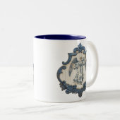 Vintager französischer Toilwinkel Zweifarbige Tasse (VorderseiteRechts)