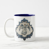 Vintager französischer Toilwinkel Zweifarbige Tasse (Links)