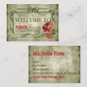 Vintager französischer verzierter Lacy Visitenkarte (Vorne/Hinten)