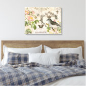 Vintager französischer Vogel mit gedehnter Leinwan Leinwanddruck (Insitu (Schlafzimmer))