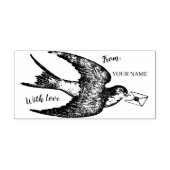 Vintager französischer Vogel mit Letter-Briefmarke Gummistempel (Prägung)