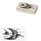 Vintager französischer Vogel mit Letter-Briefmarke Gummistempel (Stempel)
