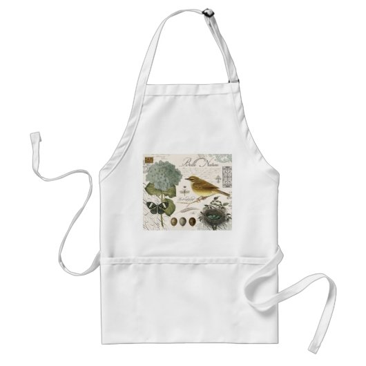 Vintager französischer Vogel und Nest Schürze (Vorne)