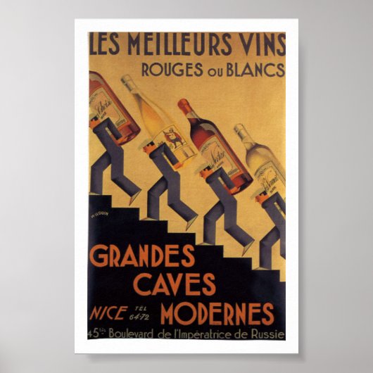 Vintager Französischer Wein Les Meilleurs Vins Poster (Vorne)