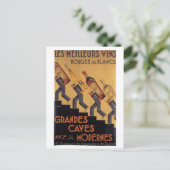 Vintager Französischer Wein Les Meilleurs Vins Postkarte (Stehend Vorderseite)