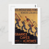 Vintager Französischer Wein Les Meilleurs Vins Postkarte (Vorne/Hinten)