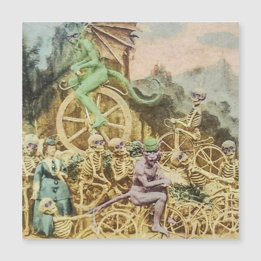 Vintager Französischkurs De Velocipedes Magnetkarte (Vorderseite)