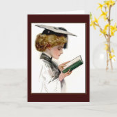 Vintager Frauen-Absolvent Karte (Gelbe Blume)