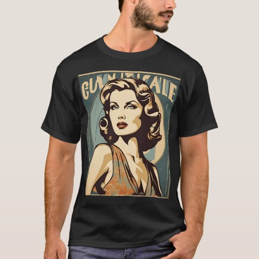 "Vintager Frauenposter-T - Shirt (Vorderseite)