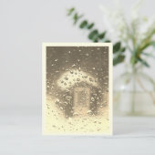 Vintager Freezeerreger am Fenster Postkarte (Stehend Vorderseite)