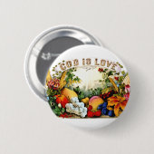 Vintager freigebiger Ernte-Gott ist Liebe 1874 Button (Vorne & Hinten)