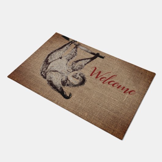 Vintager, freundlicher Laderaum - willkommen Fußmatte (Schrägansicht)