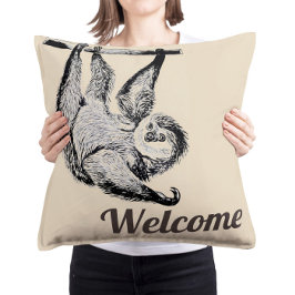 Vintager, freundlicher Schwung - willkommen Kissen