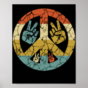 Vintager Frieden I Liebe 60er 70er Jahre Hippie In Poster