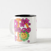 Vintager Frieden Zweifarbige Tasse (Vorderseite Links)
