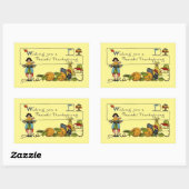 Vintager Friedlicher Erntedank Rechteckiger Aufkleber (Blatt)