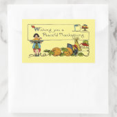 Vintager Friedlicher Erntedank Rechteckiger Aufkleber (Tasche)