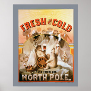 Vintager frischer und kalter Lager-Bier Druck Poster