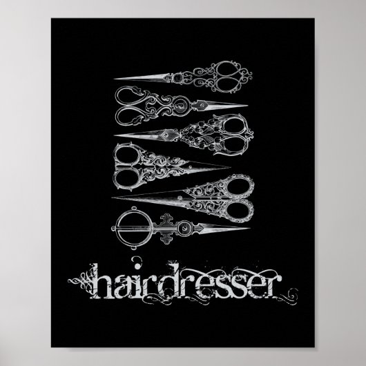 Vintager Friseur Klassische Schere Poster (Vorne)