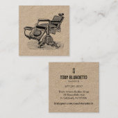 Vintager Friseur-Stuhl/erstklassiges Extrastarkes Quadratische Visitenkarte (Vorne/Hinten)