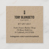 Vintager Friseur-Stuhl/erstklassiges Extrastarkes Quadratische Visitenkarte (Rückseite)