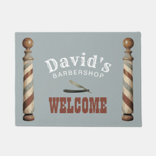 Vintager Friseur-Stylist-Barbershop Fußmatte