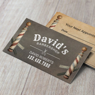 Vintager Friseur - Stylist Razor Ernennung Terminkarte