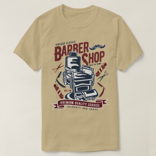 Vintager Friseurladen T - Shirt (Design vorne)