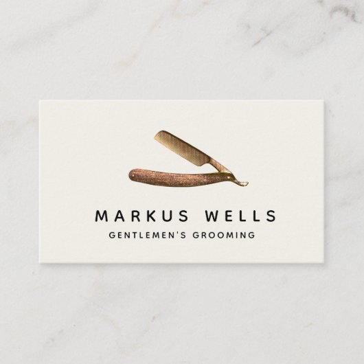 Vintager Friseurladen Visitenkarte (Vorderseite)