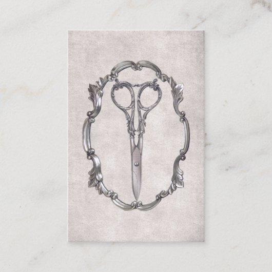 Vintager Friseursalon Antique Schere Friseur Visitenkarte (Vorderseite)