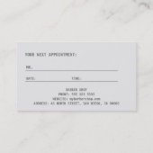 Vintager Friseursalon mit Kacheln, weiß Wirbel Terminkarte (Rückseite)