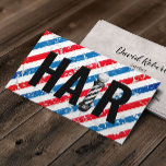 Vintager Friseursalon Pole Typografy Visitenkarte<br><div class="desc">Friseur-Stylistin Barber Pole Typografie Friseur Business Cards.</div>